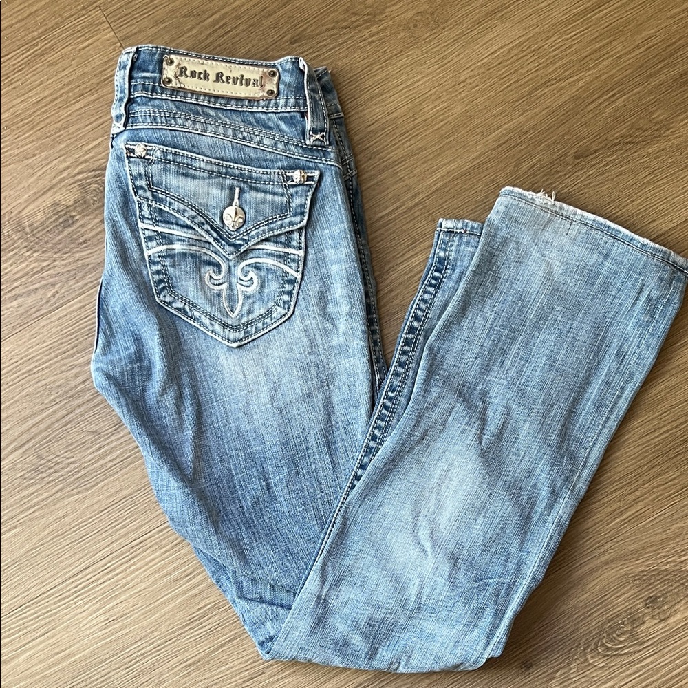 Rock Revival Light Blue Straight Leg Jeans